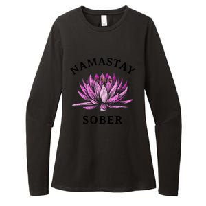 Funny Namastay Sober Na Aa 12 Step Recovery Funny Gift Funny Gift Womens CVC Long Sleeve Shirt