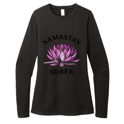 Funny Namastay Sober Na Aa 12 Step Recovery Funny Gift Funny Gift Womens CVC Long Sleeve Shirt