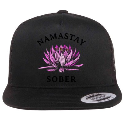 Funny Namastay Sober Na Aa 12 Step Recovery Funny Gift Funny Gift Flatbill Hat
