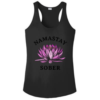 Funny Namastay Sober Na Aa 12 Step Recovery Funny Gift Funny Gift Ladies PosiCharge Competitor Racerback Tank