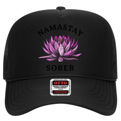 Funny Namastay Sober Na Aa 12 Step Recovery Funny Gift Funny Gift Trucker Hat