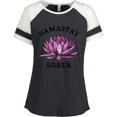 Funny Namastay Sober Na Aa 12 Step Recovery Funny Gift Funny Gift Enza Ladies Jersey Colorblock Tee