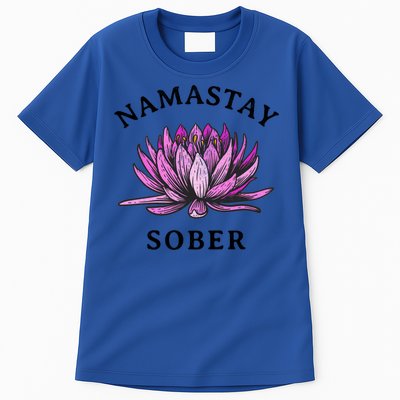 Funny Namastay Sober Na Aa 12 Step Recovery Funny Gift Funny Gift Tall T-Shirt