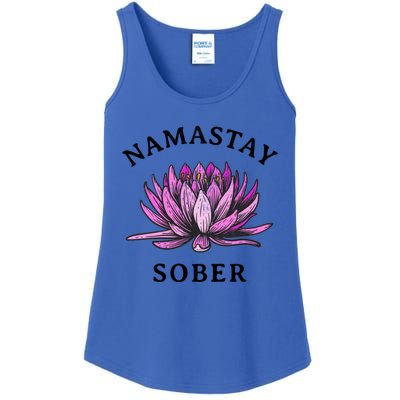 Funny Namastay Sober Na Aa 12 Step Recovery Funny Gift Funny Gift Ladies Essential Tank