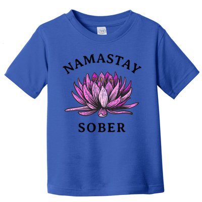 Funny Namastay Sober Na Aa 12 Step Recovery Funny Gift Funny Gift Toddler T-Shirt