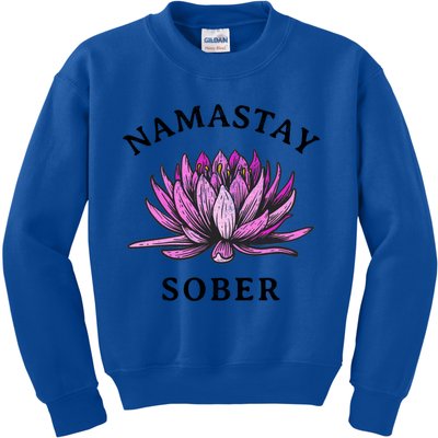 Funny Namastay Sober Na Aa 12 Step Recovery Funny Gift Funny Gift Kids Sweatshirt