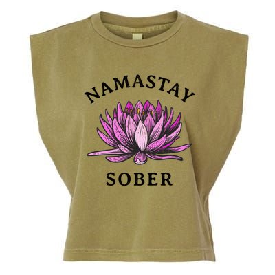 Funny Namastay Sober Na Aa 12 Step Recovery Funny Gift Funny Gift Garment-Dyed Women's Muscle Tee