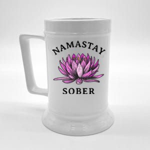 Funny Namastay Sober Na Aa 12 Step Recovery Funny Gift Funny Gift Beer Stein