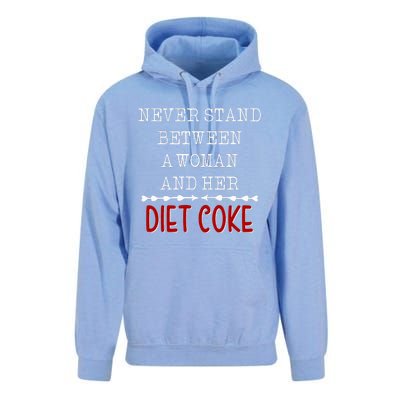 Funny Never Stand Between A Woman And Her Diet Coke Unisex Surf Hoodie