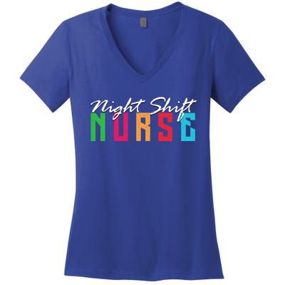 Funny Night Shifters Nurse Team 3rd Shift Work Midnight Crew Funny Gift $31 99 Women's V-Neck T-Shirt