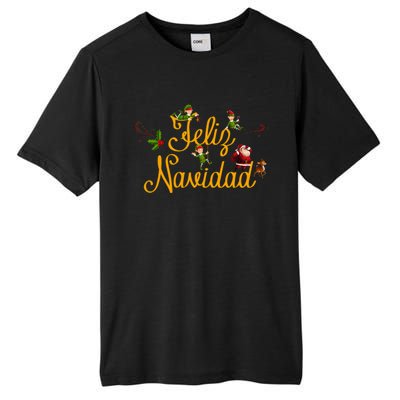 Feliz Navidad Spanish Christmas Elves Santa Tall Fusion ChromaSoft Performance T-Shirt