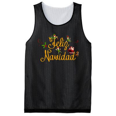 Feliz Navidad Spanish Christmas Elves Santa Mesh Reversible Basketball Jersey Tank