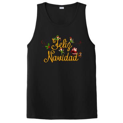 Feliz Navidad Spanish Christmas Elves Santa PosiCharge Competitor Tank