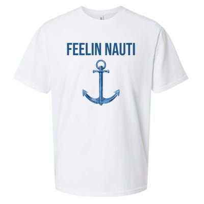 Feelin Nauti Sailing Funny Sueded Cloud Jersey T-Shirt