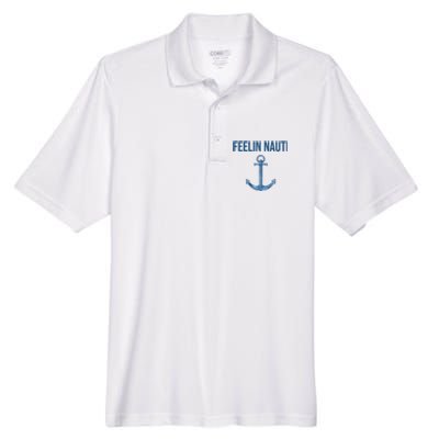 Feelin Nauti Sailing Funny Men's Origin Performance Pique Polo