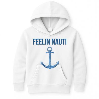 Feelin Nauti Sailing Funny Kids Hoodie