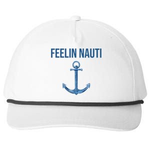 Feelin Nauti Sailing Funny Snapback Five-Panel Rope Hat