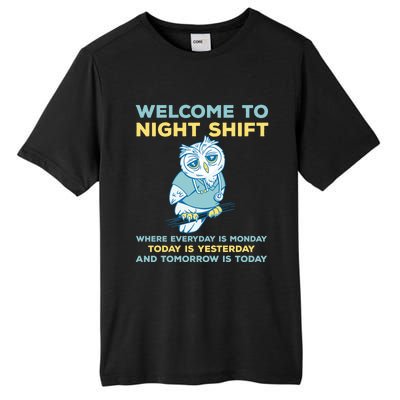 Funny Night Shift Quote Owl Graveyard Shift Cute Gift Tall Fusion ChromaSoft Performance T-Shirt