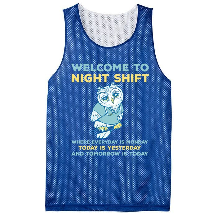 Funny Night Shift Quote Owl Graveyard Shift Cute Gift Mesh Reversible Basketball Jersey Tank