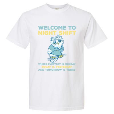 Funny Night Shift Quote Owl Graveyard Shift Cute Gift Garment-Dyed Heavyweight T-Shirt