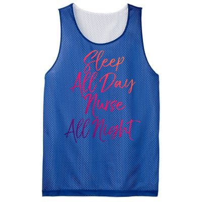 Funny Night Shift Nursing Gift Sleep All Day Nurse All Night Great Gift Mesh Reversible Basketball Jersey Tank