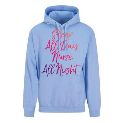 Funny Night Shift Nursing Gift Sleep All Day Nurse All Night Great Gift Unisex Surf Hoodie