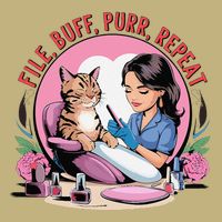 Funny Nail Tech Cat Lover File Buff Purr Repeat Cooling Performance Crew T-Shirt
