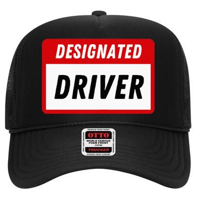 Funny Name Tag Designated Driver Adult Party Drinking Tee High Crown Mesh Back Trucker Hat