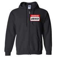 Funny Name Tag Designated Driver Adult Party Drinking Tee Full Zip Hoodie