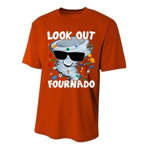 Four Nado Tornado 4th Birthday Party Theme IM 4 Years Old Performance Sprint T-Shirt