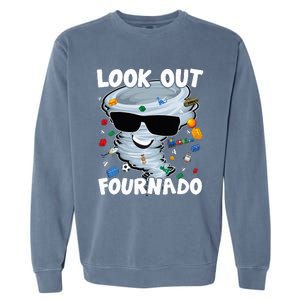 Four Nado Tornado 4th Birthday Party Theme IM 4 Years Old Garment-Dyed Sweatshirt