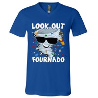 Four Nado Tornado 4th Birthday Party Theme IM 4 Years Old V-Neck T-Shirt