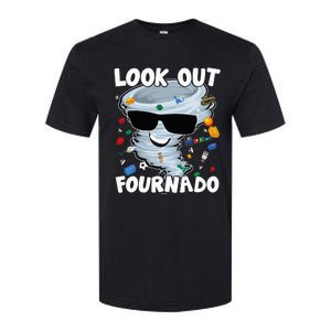 Four Nado Tornado 4th Birthday Party Theme IM 4 Years Old Softstyle CVC T-Shirt