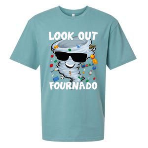 Four Nado Tornado 4th Birthday Party Theme IM 4 Years Old Sueded Cloud Jersey T-Shirt