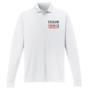 Fist Name Taylor Performance Long Sleeve Polo