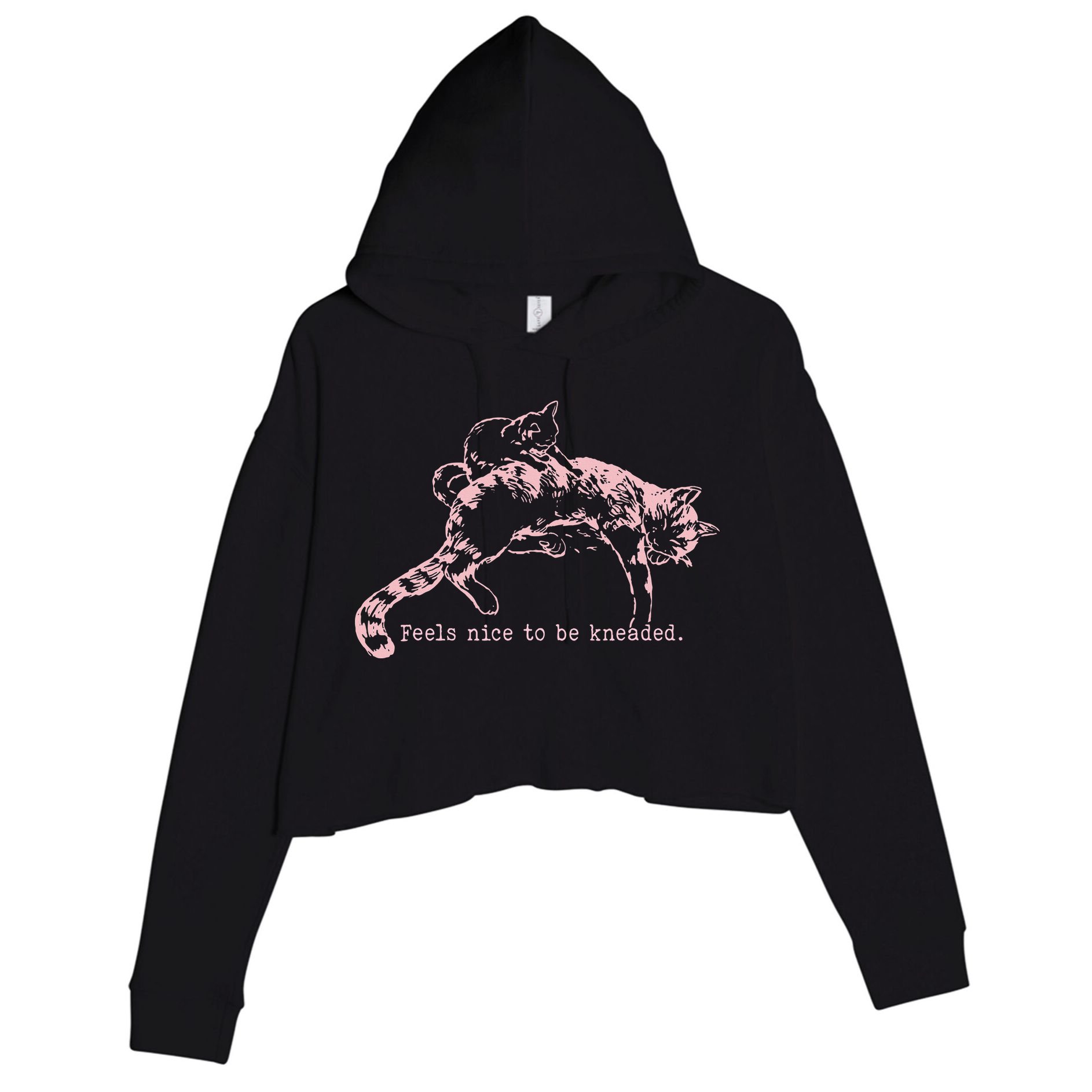 Feels Nice To Be Kneaded Cat Mom And Son Kitten Motherhood Crop Fleece Hoodie