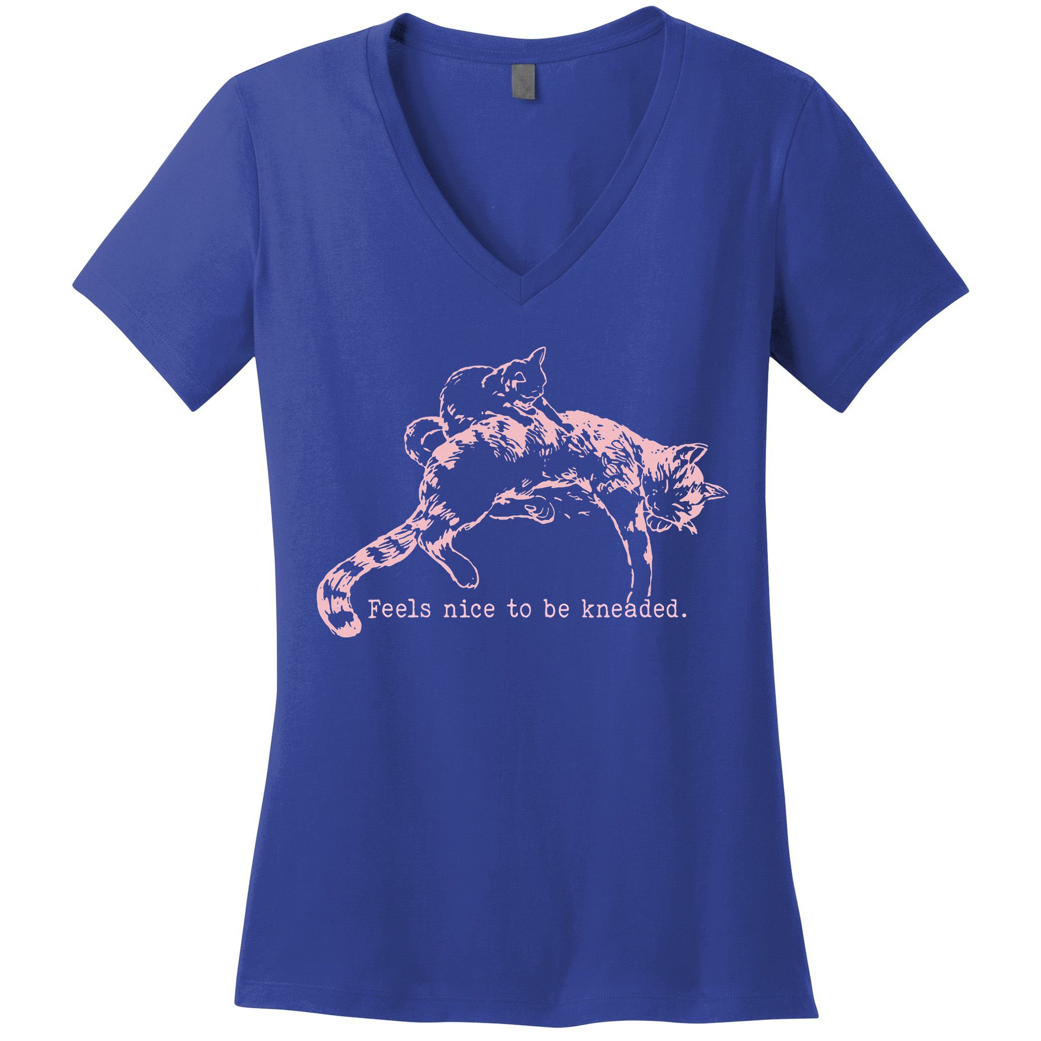 Feels Nice To Be Kneaded Cat Mom And Son Kitten Motherhood Women's V-Neck T-Shirt