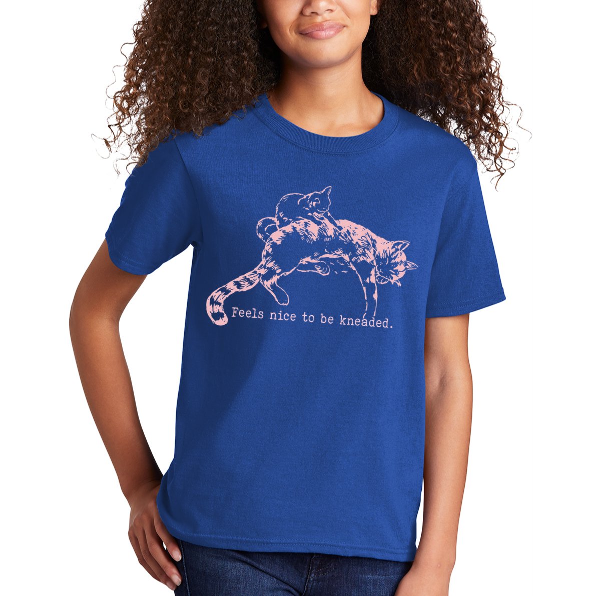 Feels Nice To Be Kneaded Cat Mom And Son Kitten Motherhood Kids T-Shirt
