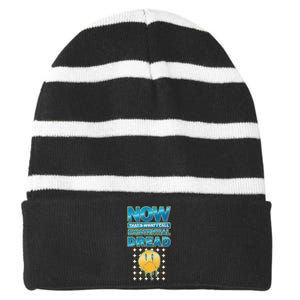 Funny Now Thats What I Call Existential Dread Striped Beanie with Solid Band