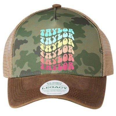 First Name T.AYLOR Groovy Personalized Birthday Gifts Legacy Tie Dye Trucker Hat