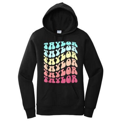 First Name T.AYLOR Groovy Personalized Birthday Gifts Women's Pullover Hoodie