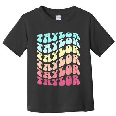 First Name T.AYLOR Groovy Personalized Birthday Gifts Toddler T-Shirt