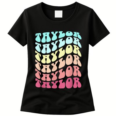 First Name T.AYLOR Groovy Personalized Birthday Gifts Womens T-Shirt