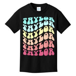 First Name T.AYLOR Groovy Personalized Birthday Gifts Kids T-Shirt