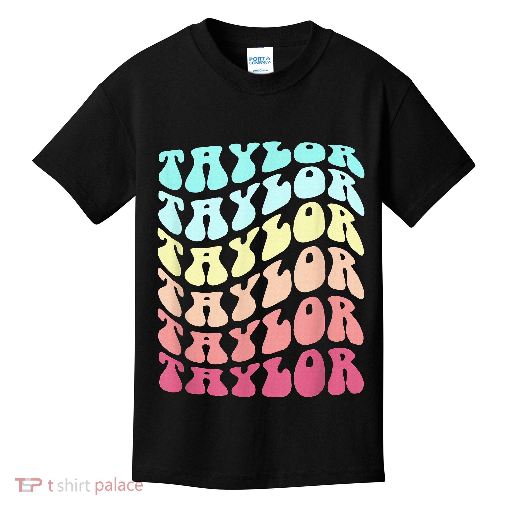 First Name T.AYLOR Groovy Personalized Birthday Gifts Kids T-Shirt