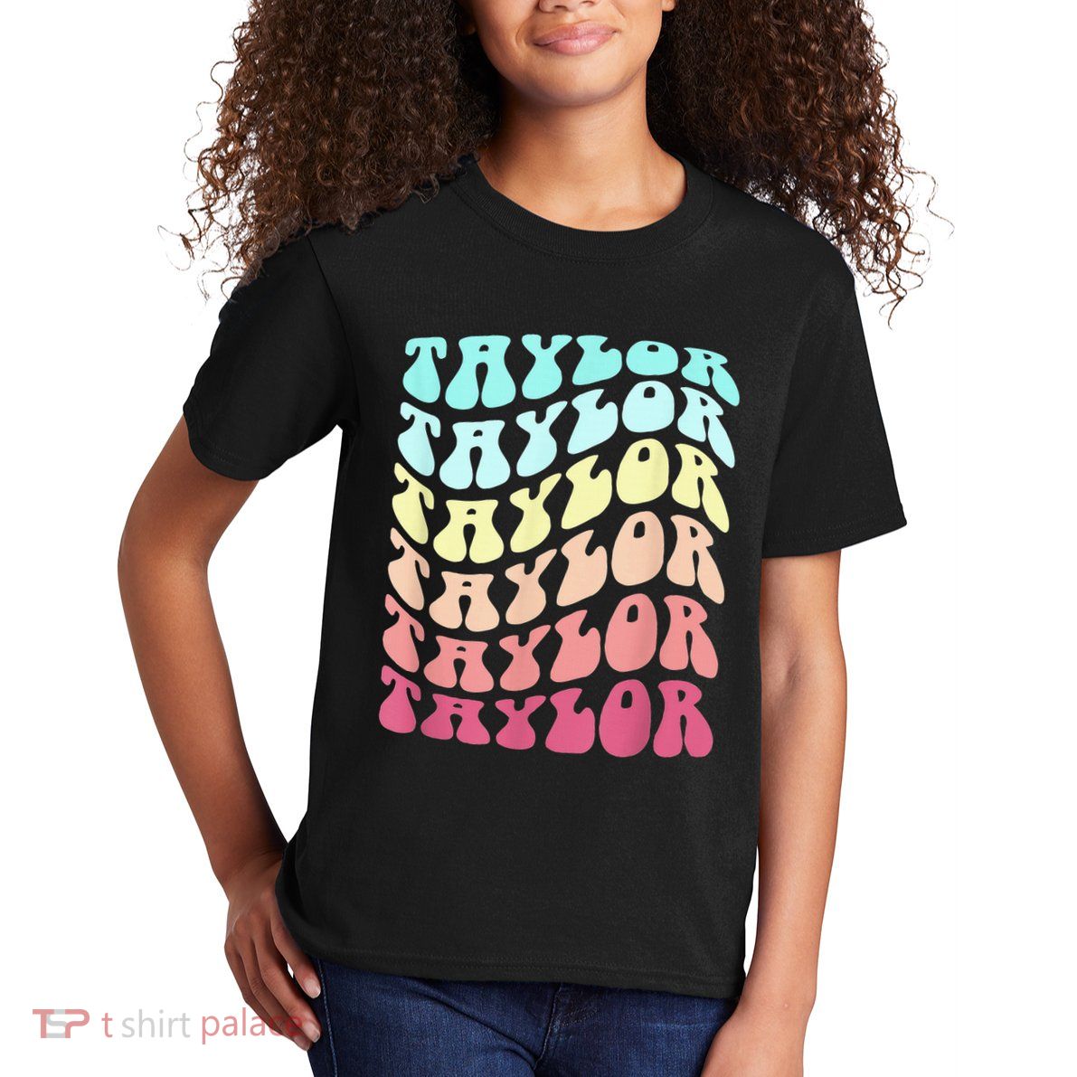 First Name T.AYLOR Groovy Personalized Birthday Gifts Kids T-Shirt