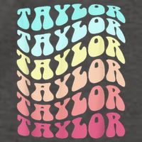 First Name T.AYLOR Groovy Personalized Birthday Gifts Vector Backpack