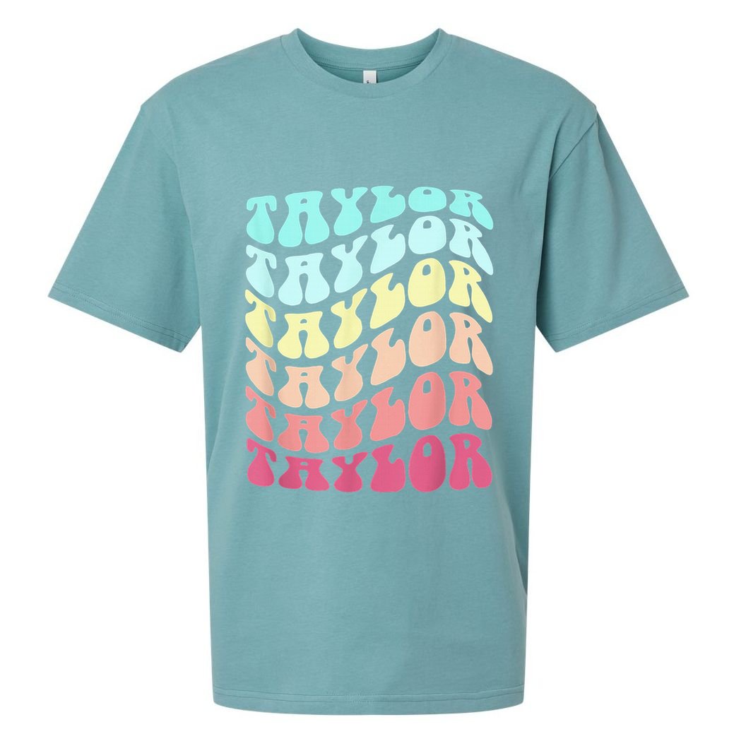 First Name T.AYLOR Groovy Personalized Birthday Gifts Sueded Cloud Jersey T-Shirt