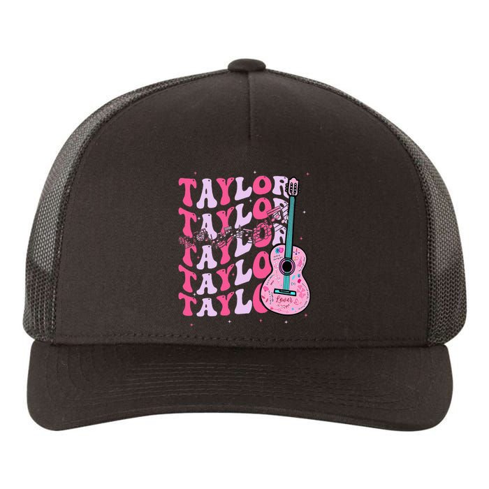 First Name Taylor Groovy First Name Personalized Yupoong Adult 5-Panel Trucker Hat