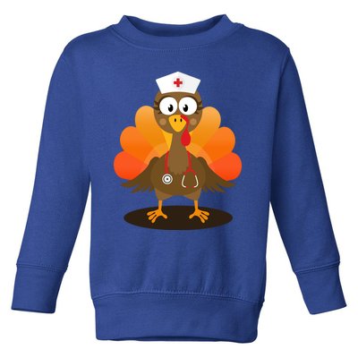 Funny Nurse Turkey For Thanksgiving Hospital Nursing Gift Toddler Sweatshirt